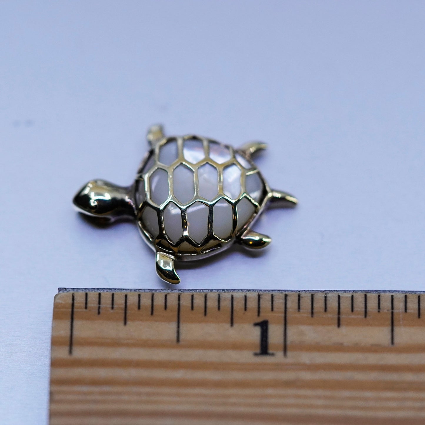 Designer LIRM gold vermeil Sterling silver 925 sea turtle pendant moonstone