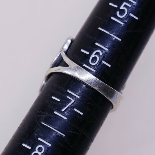 Sz 6.25 Vtg Sterling Silver Handmade Ring, 925 Silver Band W/ Filigree Butterfly