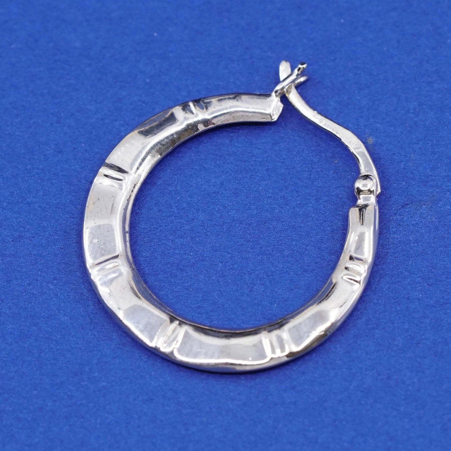 1”, vintage gold over Sterling 925 silver handmade hoop earrings, huggie