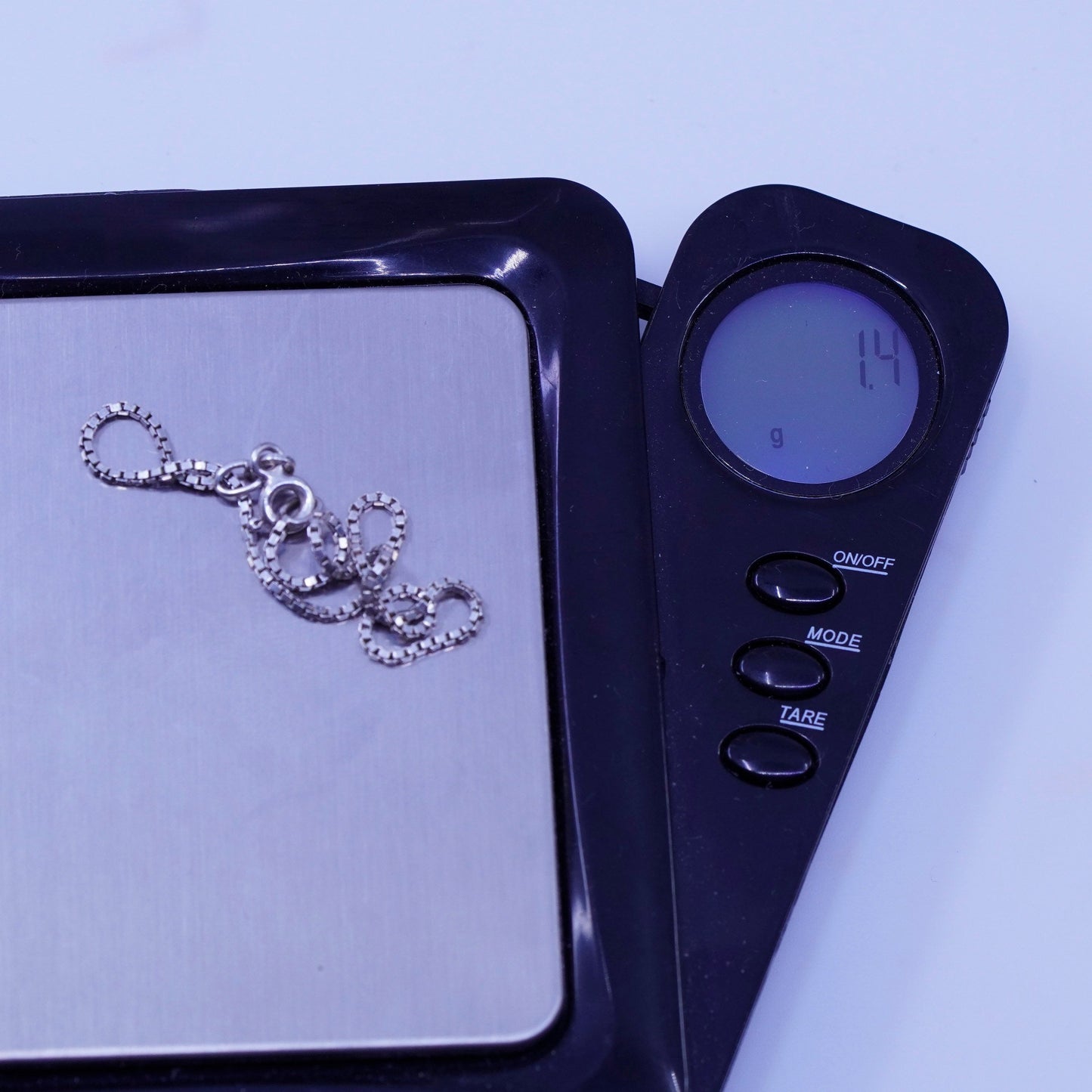 7”, 1mm, Vintage Italy Sterling 925 silver handmade bracelet, box chain