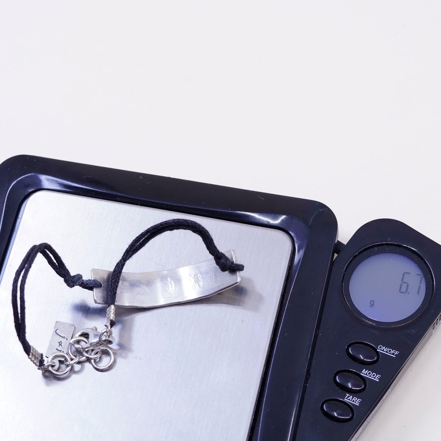 6.5”, vtg Ian Gibson J&I Sterling 925 silver bracelet, with bar engraved “dream