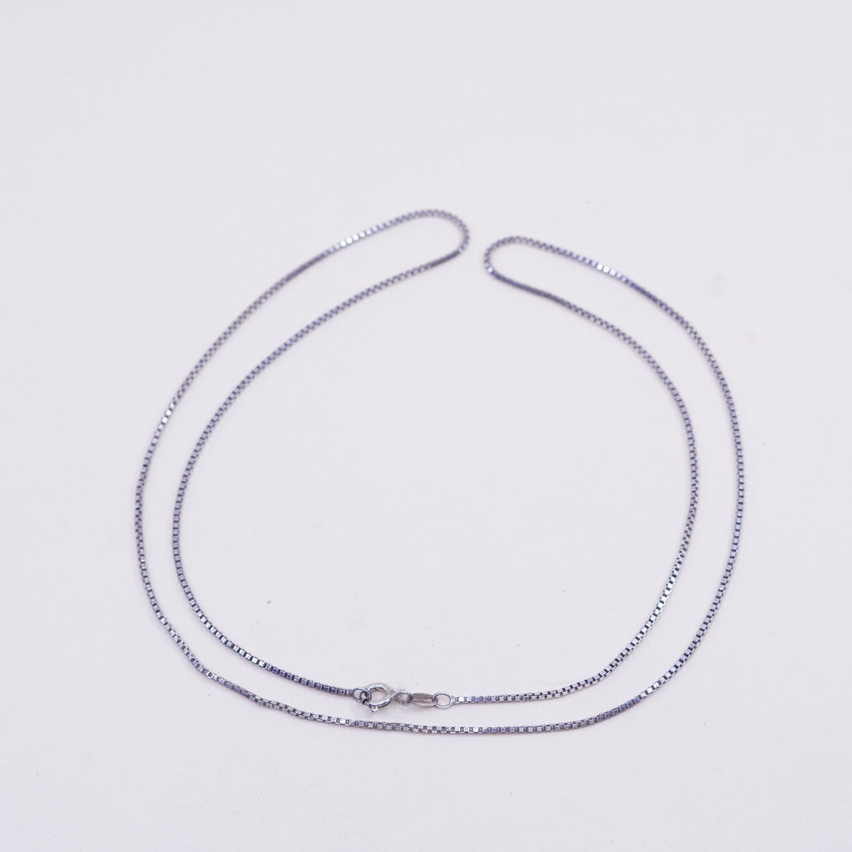 24”, 1mm, Vintage Italian sterling 925 silver box chain, necklace
