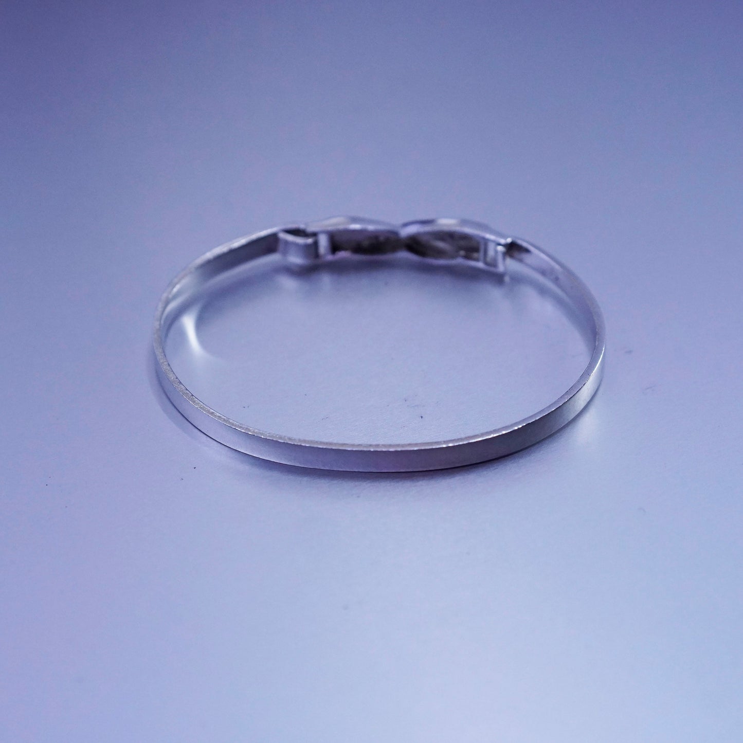 6.5”, Judith Jack Sterling 925 silver handmade bracelet, hinged bangle diamond
