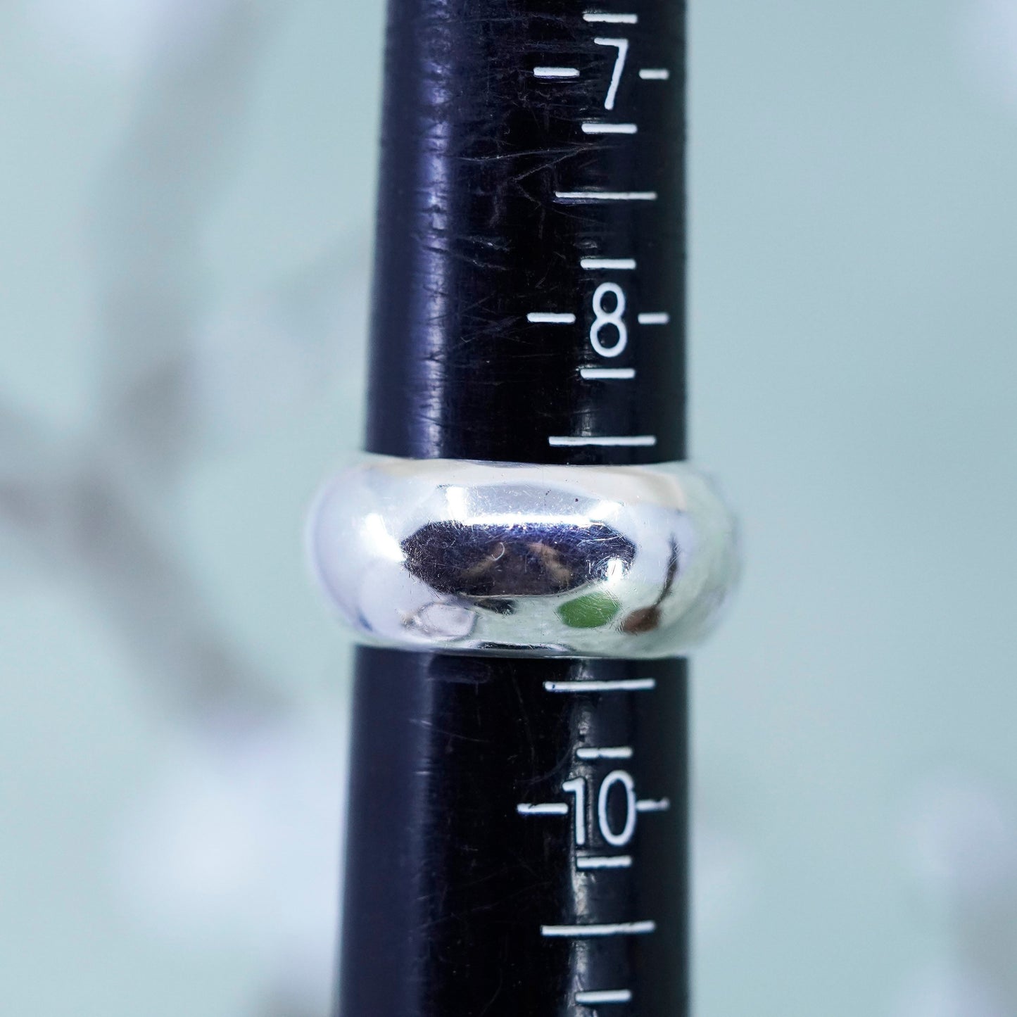 Size 8.5, Vintage sterling 925 silver handmade ring, wedding wide band
