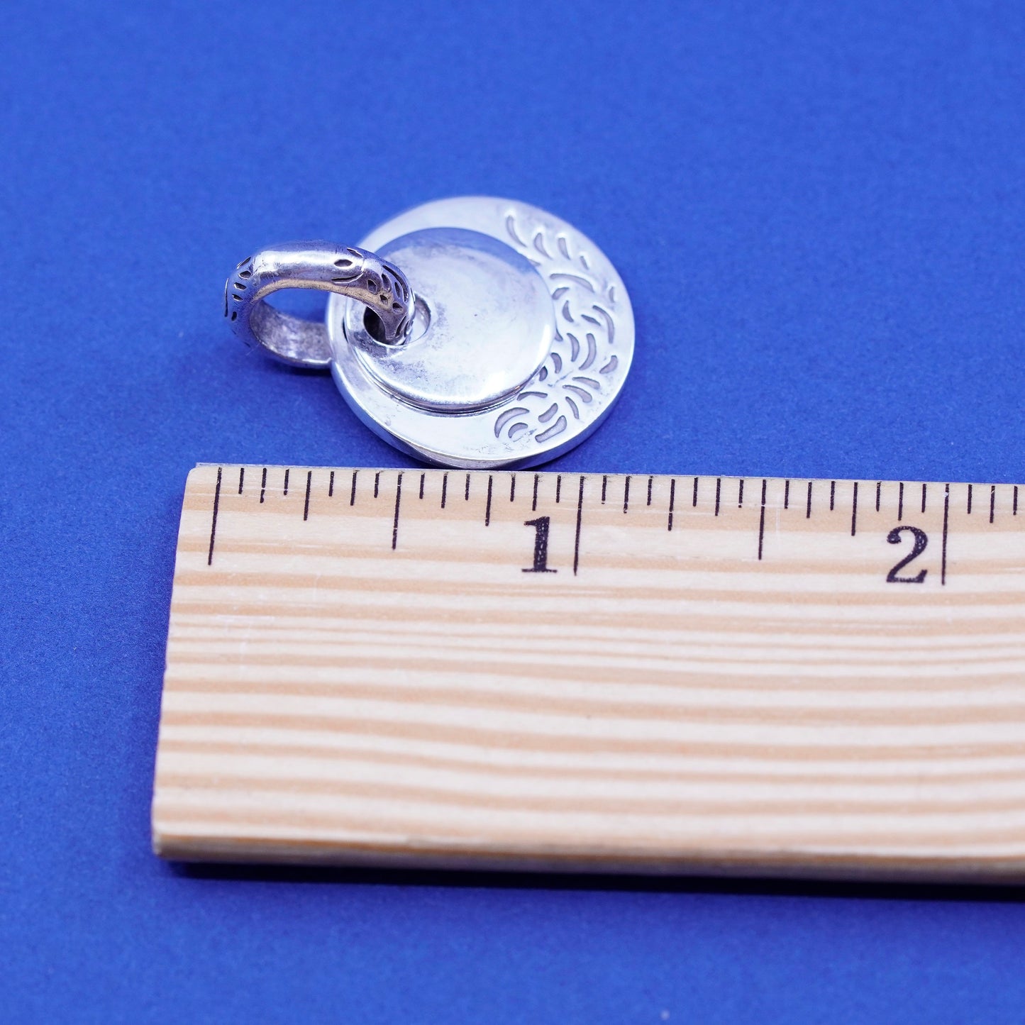 Vintage silpada Sterling silver handmade pendant, 925 textured double tag