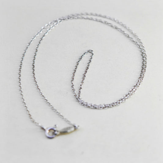 15” 1mm, Vintage Italian sterling 925 silver circle chain, necklace
