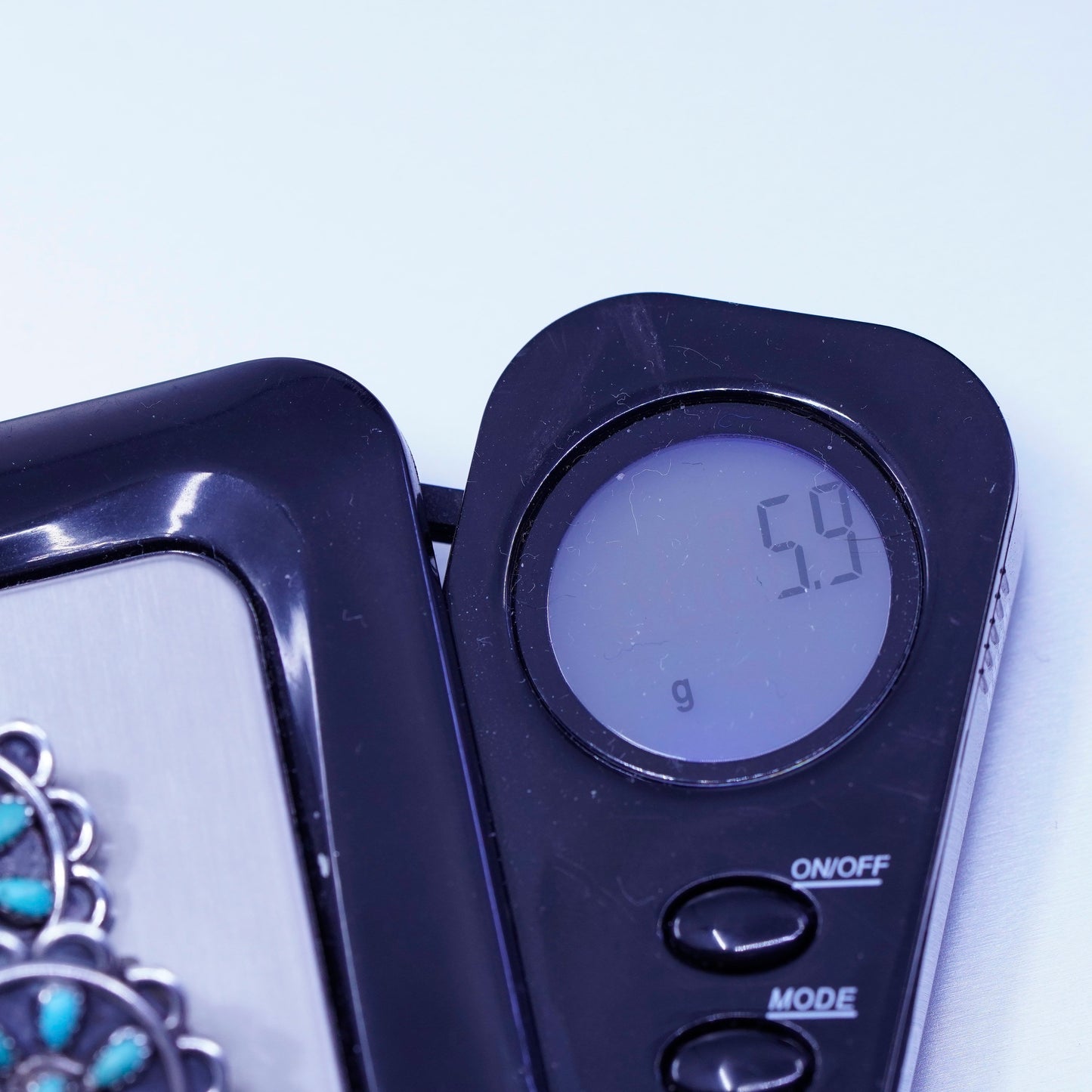 Native American Zuni Sterling 925 silver earrings, flower clip on turquoise