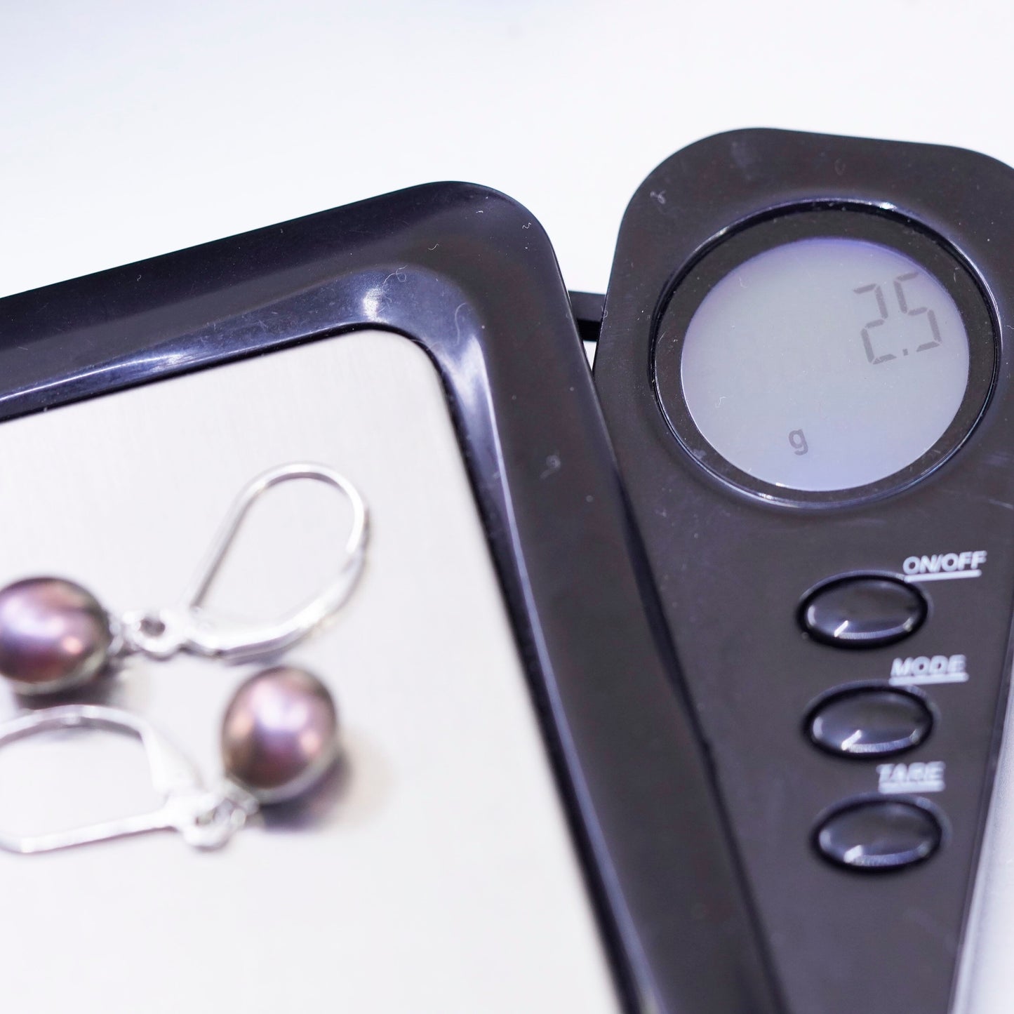 Vintage Sterling 925 silver handmade earrings with freshwater pearl
