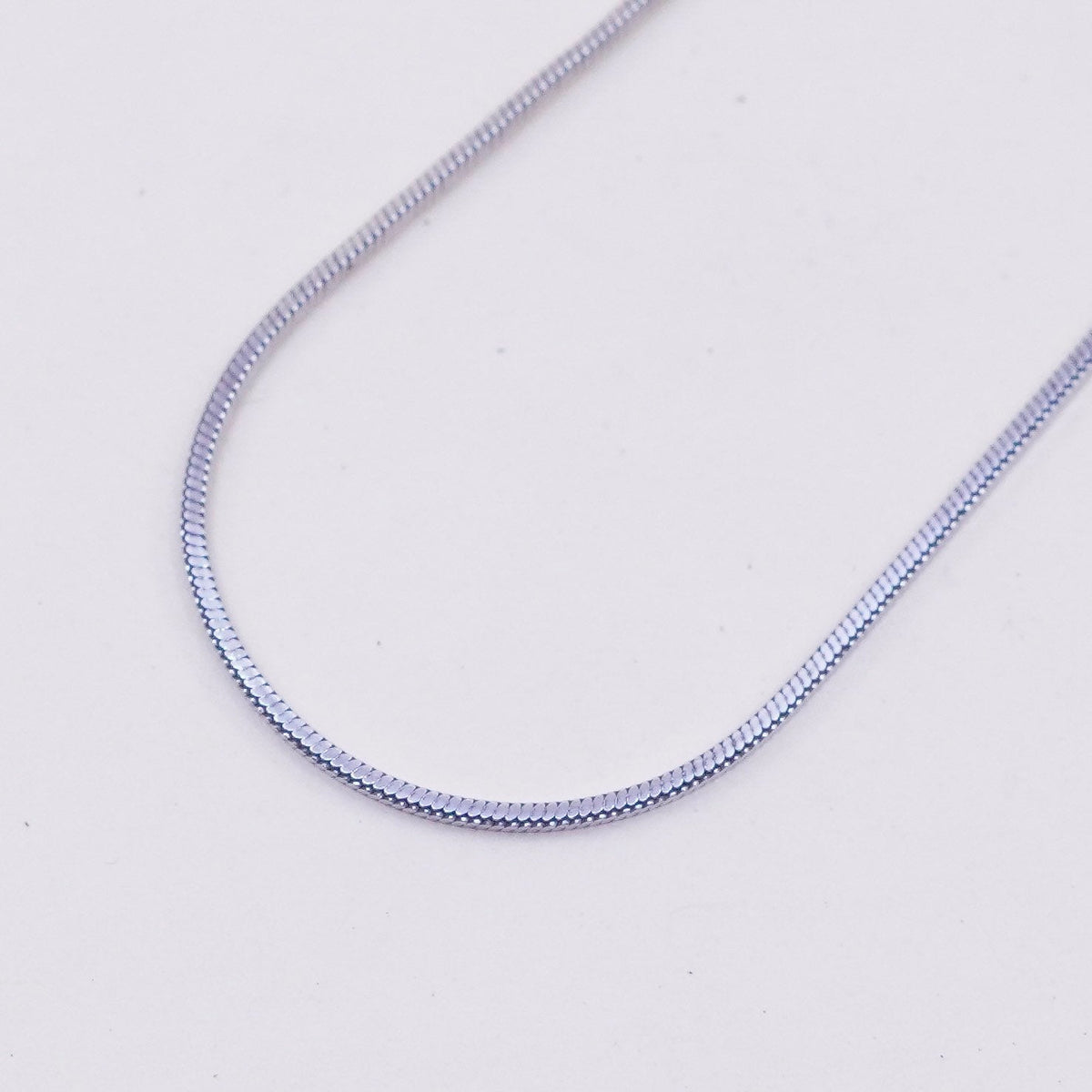 20”, 1mm, Vintage sterling silver snake chain, Italy 925 square chain