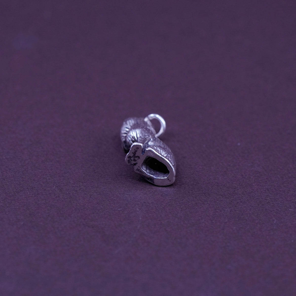 Vintage Sterling silver handmade pendant, 925 cat kitty charm with heart