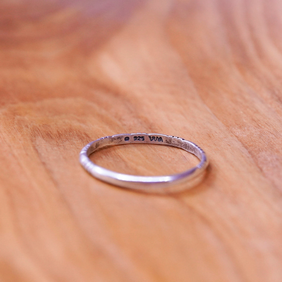 Size 11, vintage Wheeler jewelry Sterling silver handmade ring, 925 ribbed band