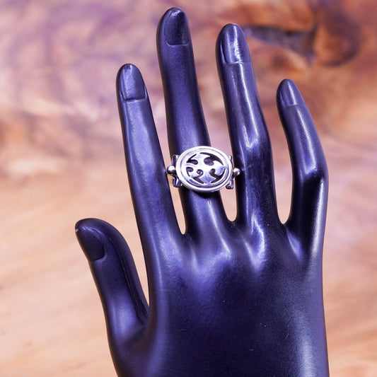 Size 5.5, Ireland two tone Sterling 925 silver handmade ribbed ring filigree