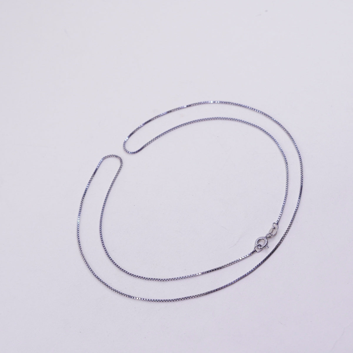 24”, 1mm, Vintage Italian sterling 925 silver box chain, necklace