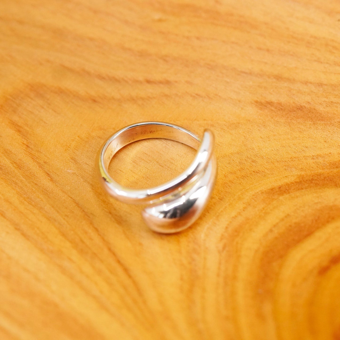 Size 7, vintage Sterling silver handmade ring, 925 wrap band