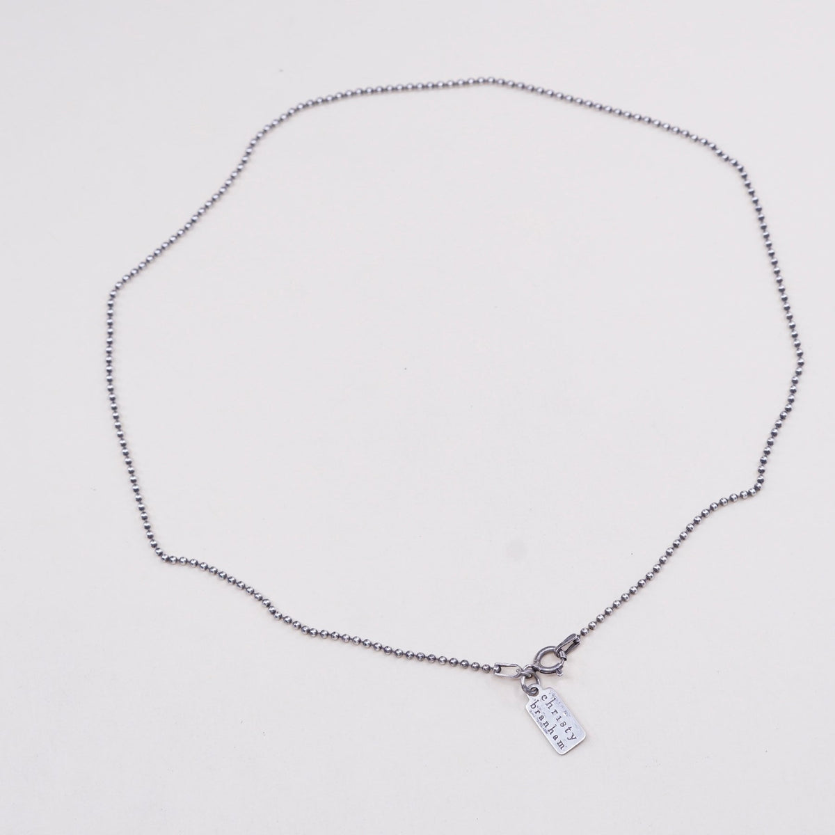16”, 1mm, Vintage israel megiddo sterling silver beads chain, 925 necklace