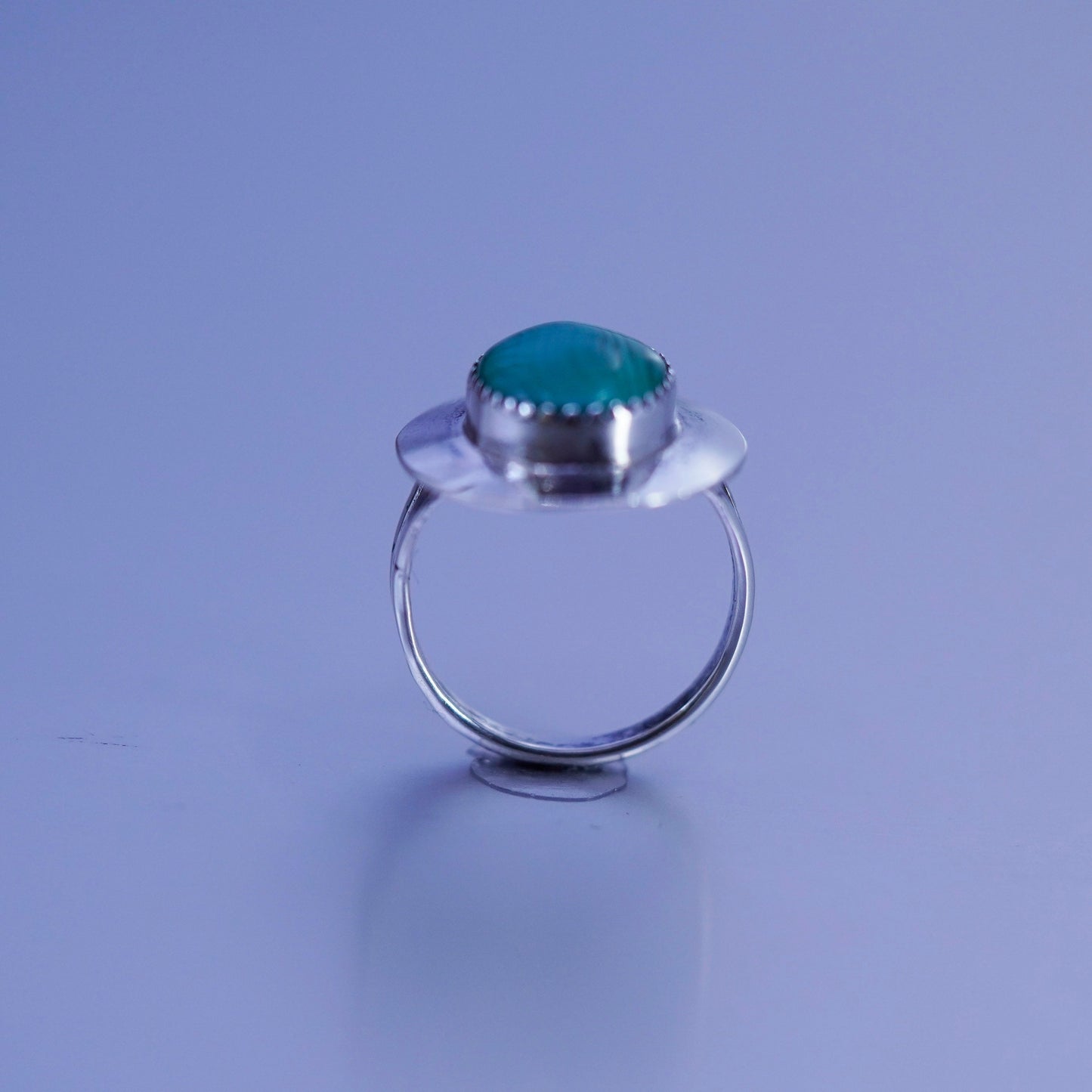 Size 6.5, Native American navajo Sterling 925 silver handmade ring malachite