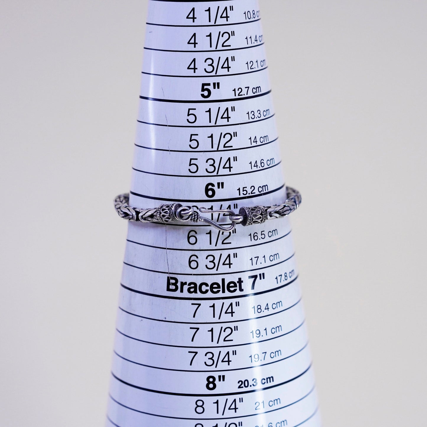 6.25”, bold Sterling silver handmade bracelet, 925 Byzantine, birdcage chain