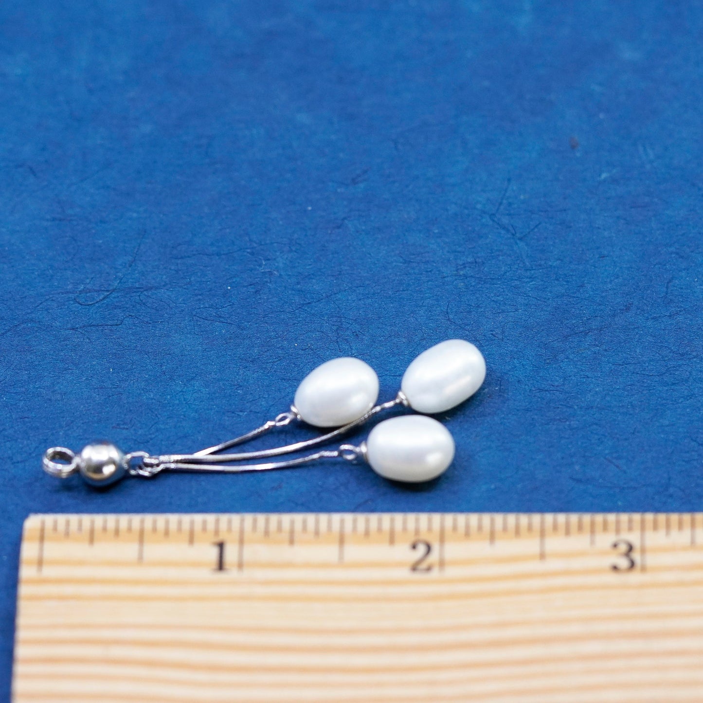 Vintage Sterling 925 silver handmade pendant with Pearls