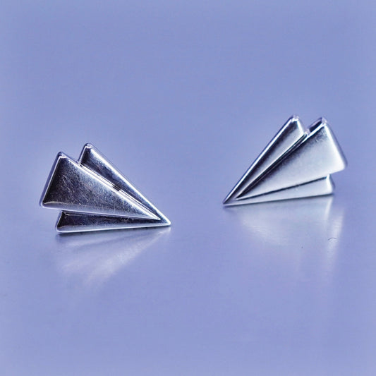 Vintage Sterling 925 silver handmade arrows earrings, studs
