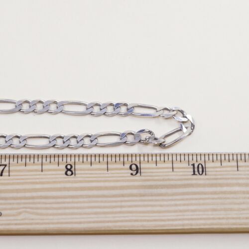 20” 6mm, Vtg 925 Sterling Silver Figaro chain necklace, Stamped 925 Italy