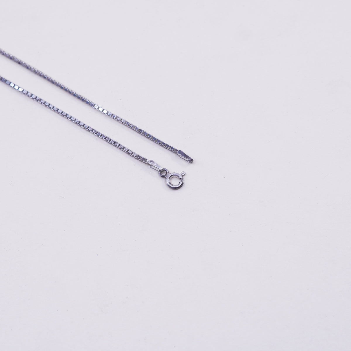 20”, 1mm, Vintage sterling silver Italy 925 silver box chain, necklace