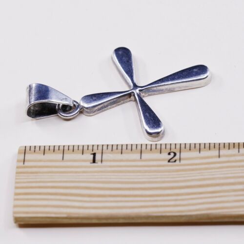 Vintage Mexico MWS Sterling Silver Handmade Pendant, 925 silver cross
