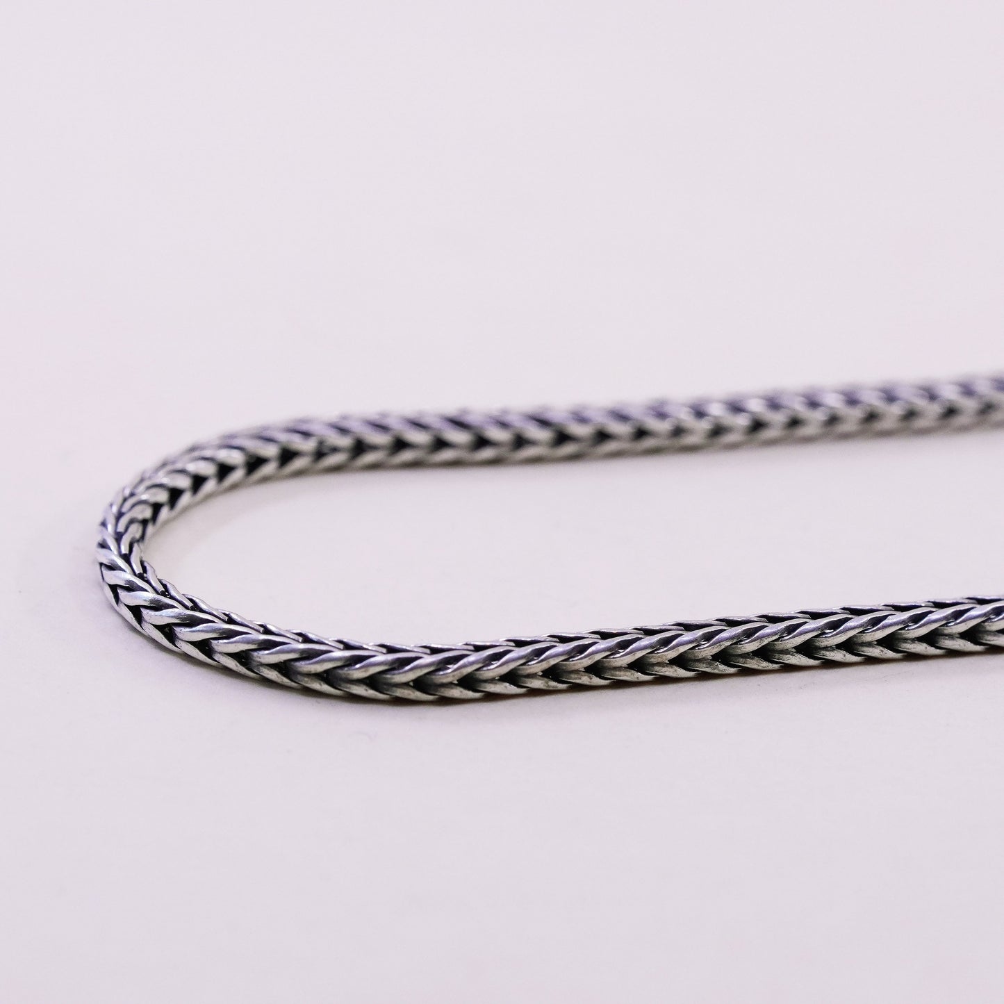 7”, trollbead LAA sterling silver handmade bracelet, bold 925 wheat chain