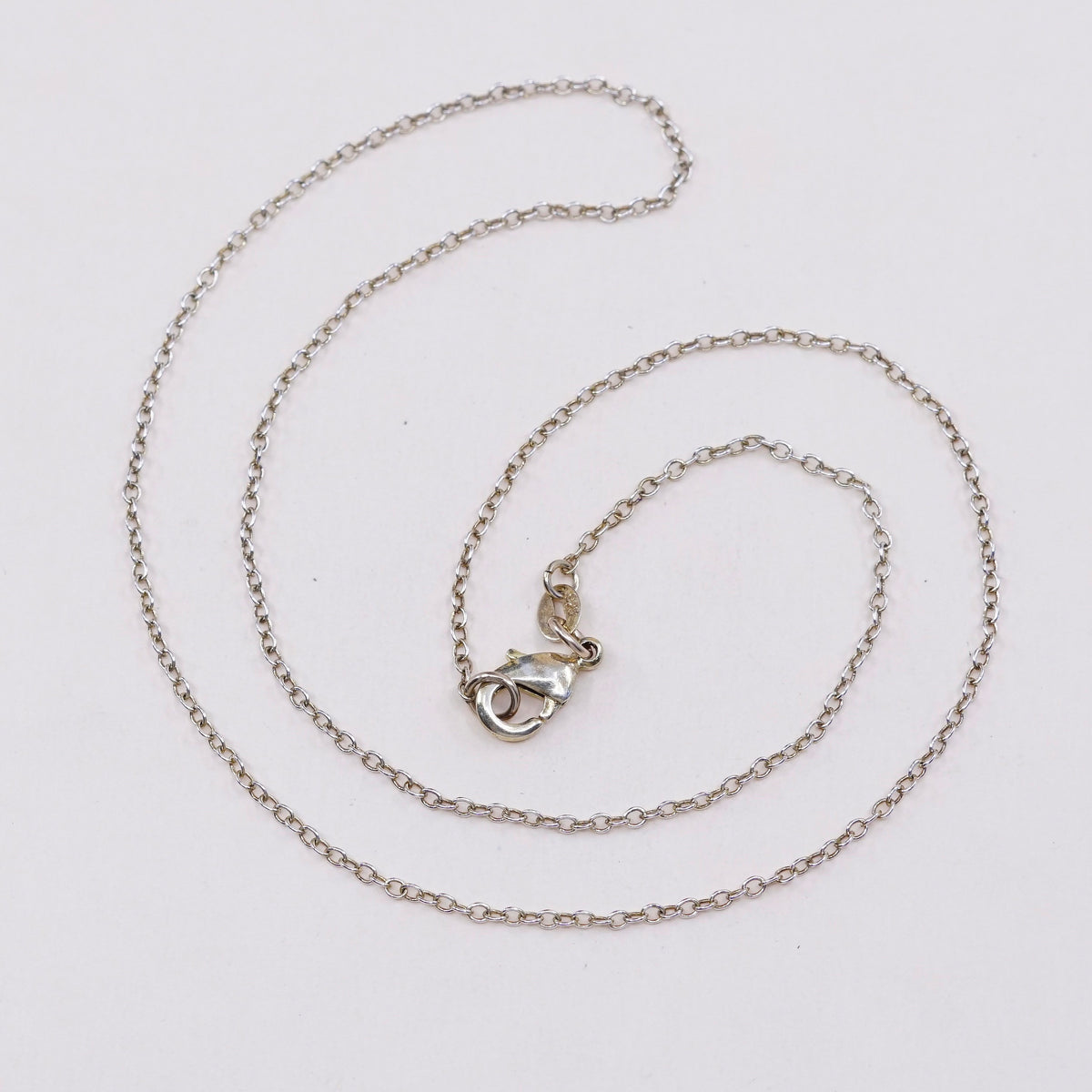18”, 1mm, vintage vermeil gold over Sterling silver necklace, 925 circle chain