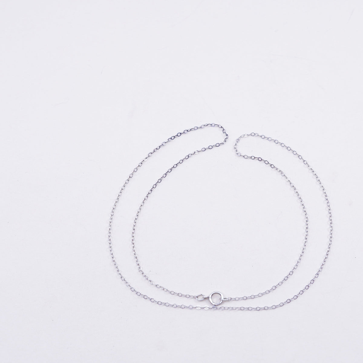 18”, 1mm, Vintage sterling silver flatten circle chain, Italy 925 necklace