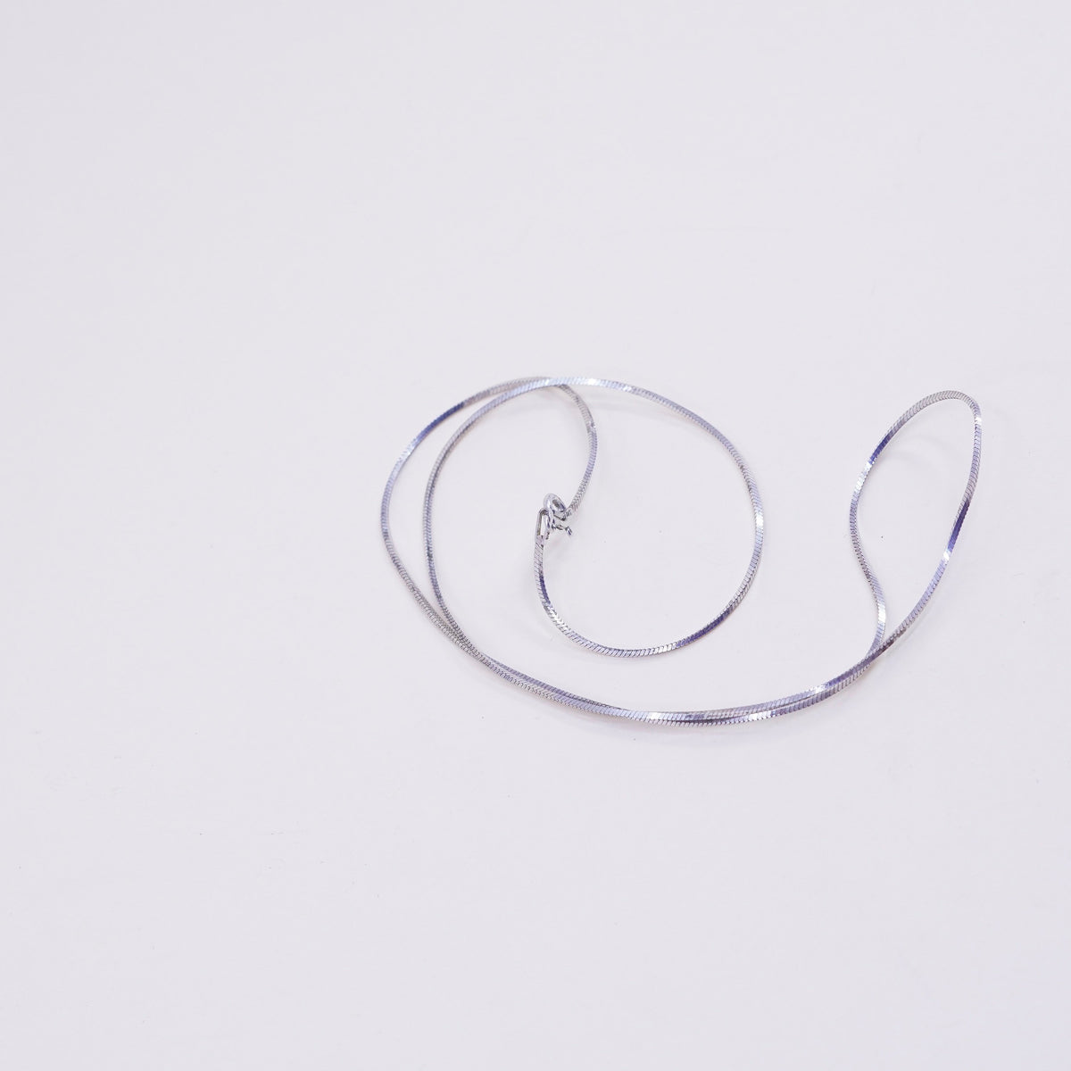 20”, 1mm, Vintage sterling silver square snake chain, Italy 925 necklace
