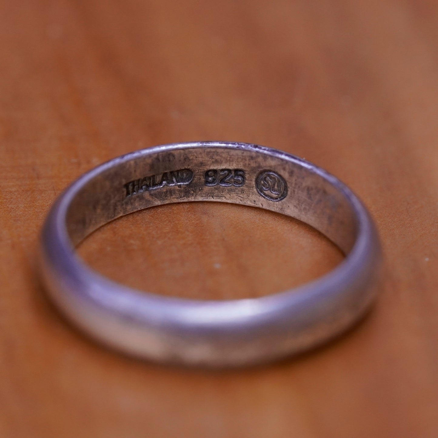 Size 9, vintage sterling silver handmade ring, 925 wedding band