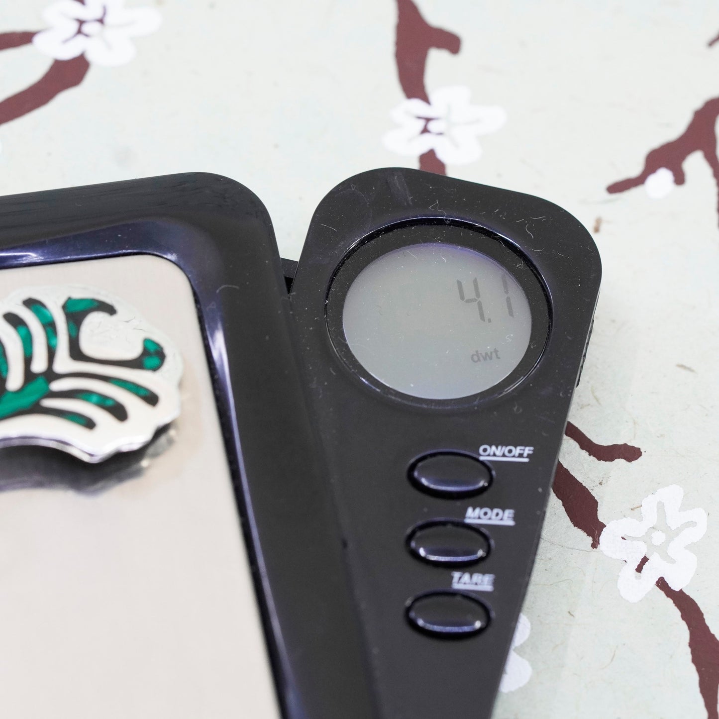 Vintage Mexico sterling silver handmade slide pendant, 925 fish with malachite