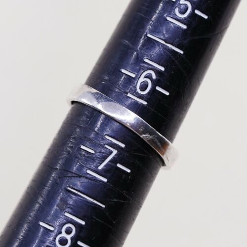 Size 6.5, Vtg Sterling Silver Handmade Ring, 925 Silver Band W/ Marcasite