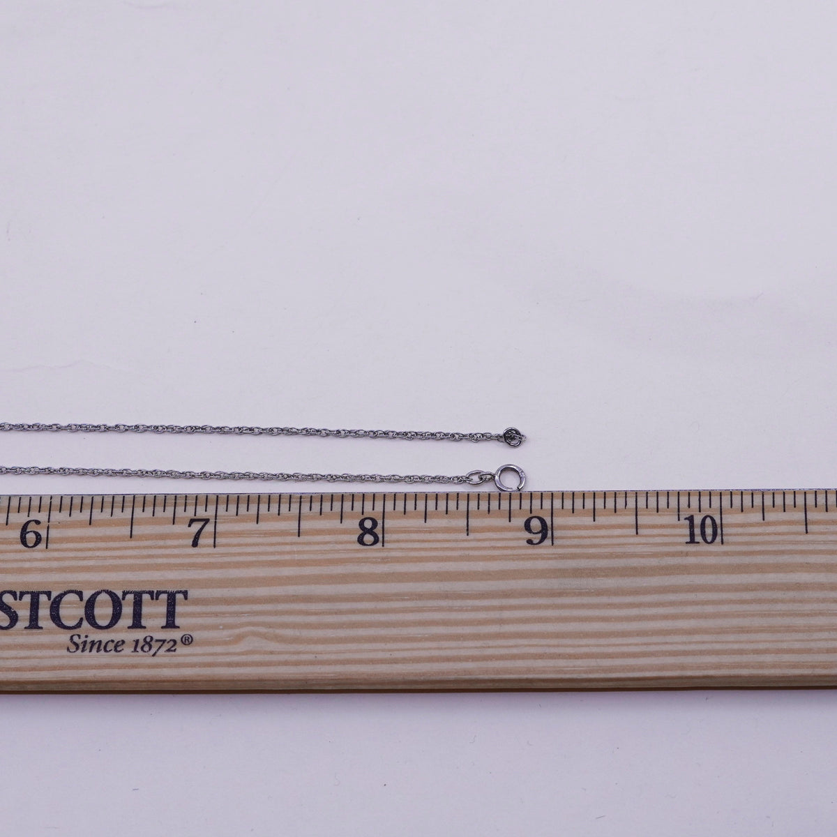 18”, 1mm, vintage Sterling silver necklace, 925 Singapore rope chain