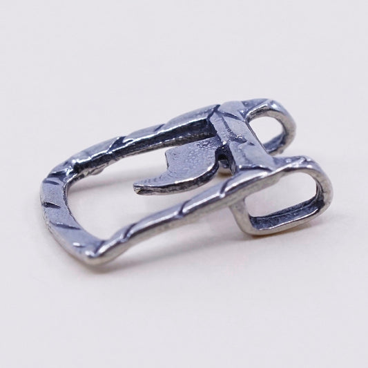Vintage sterling silver handmade pendant, 925 apostrophe symbol, stamped 925