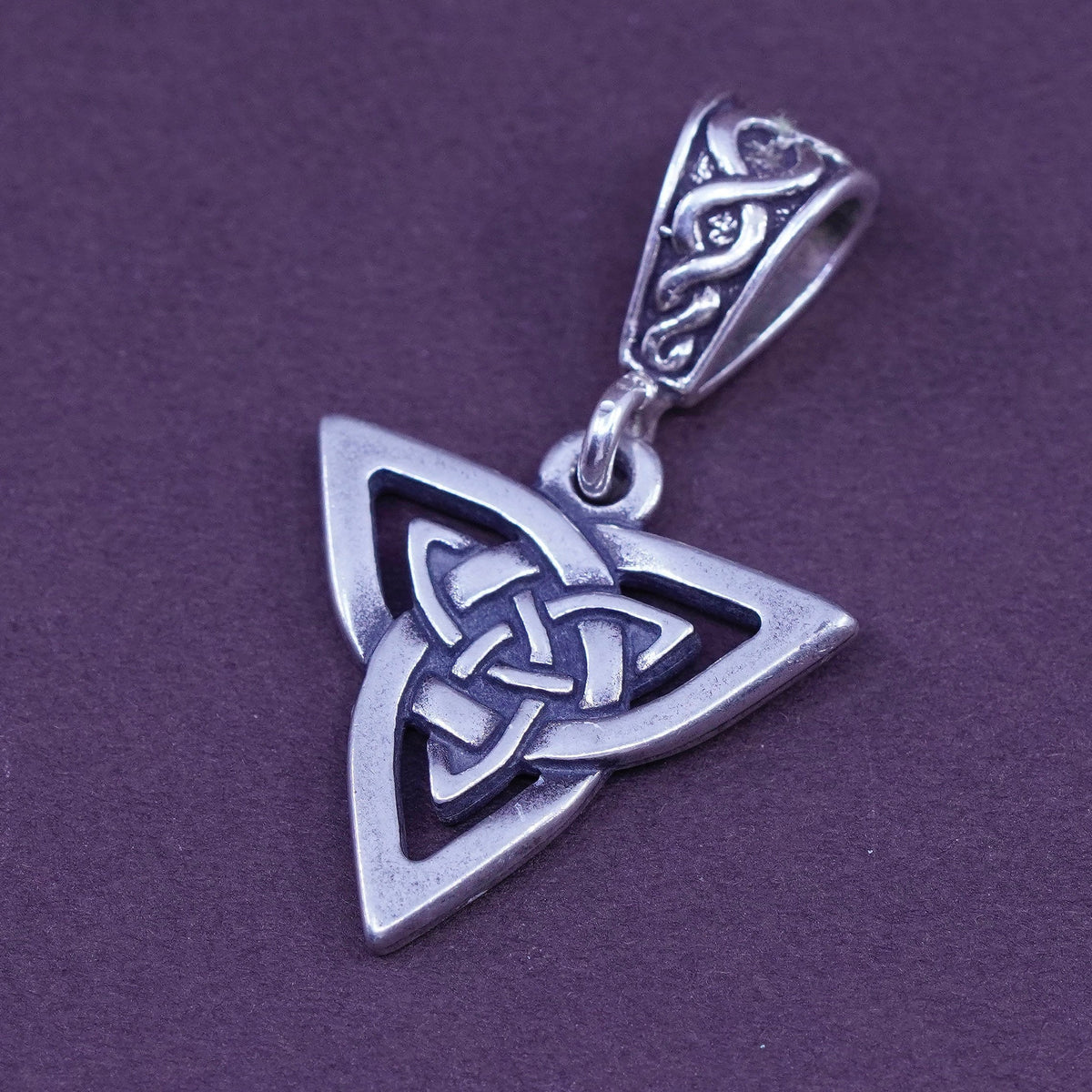 Vintage Sterling silver handmade pendant, 925 irish Celtic knot