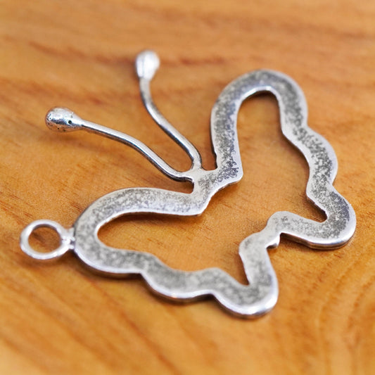 Vintage Sterling 925 silver handmade butterfly charm pendant