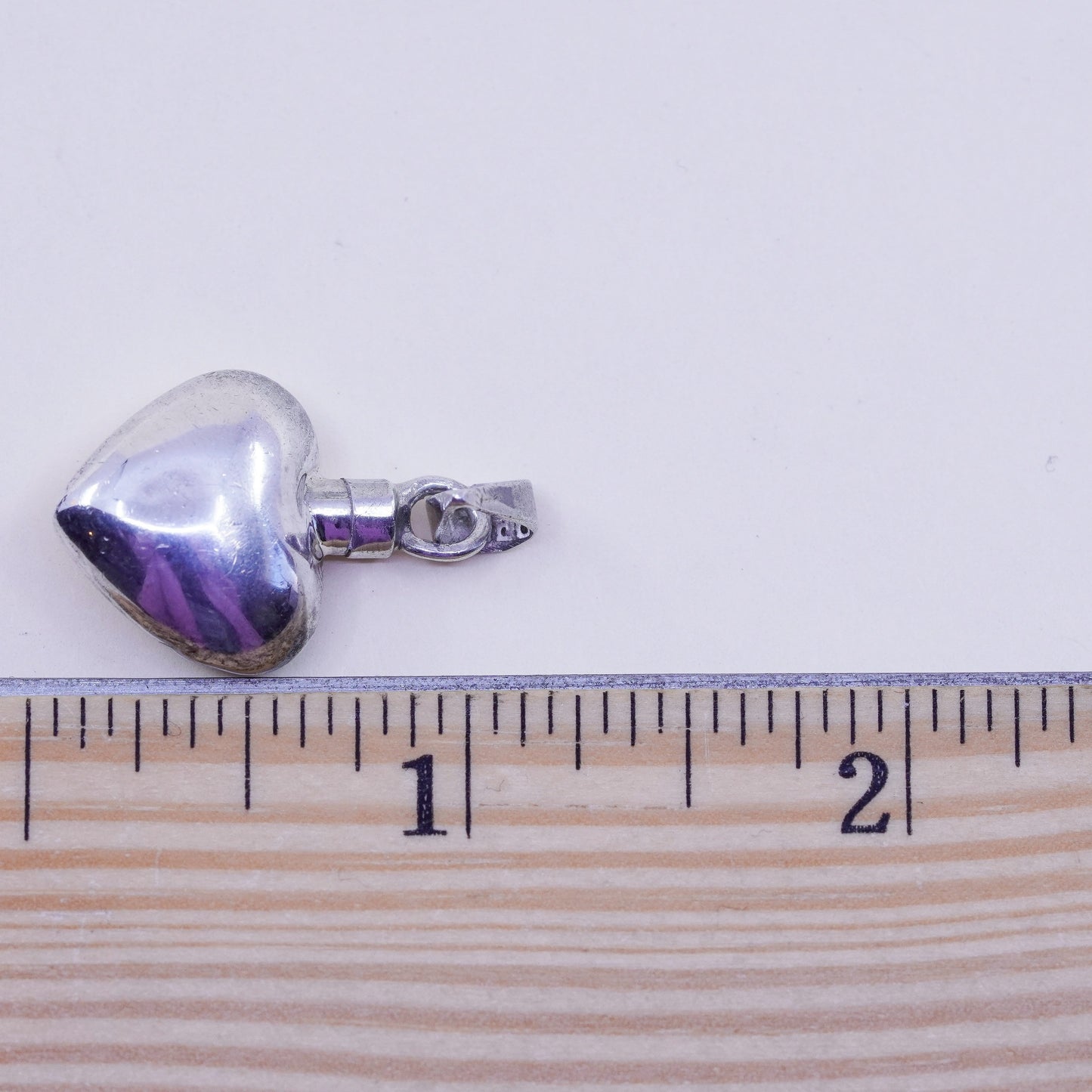 Vintage mexico handmade sterling 925 silver heart charm pendant