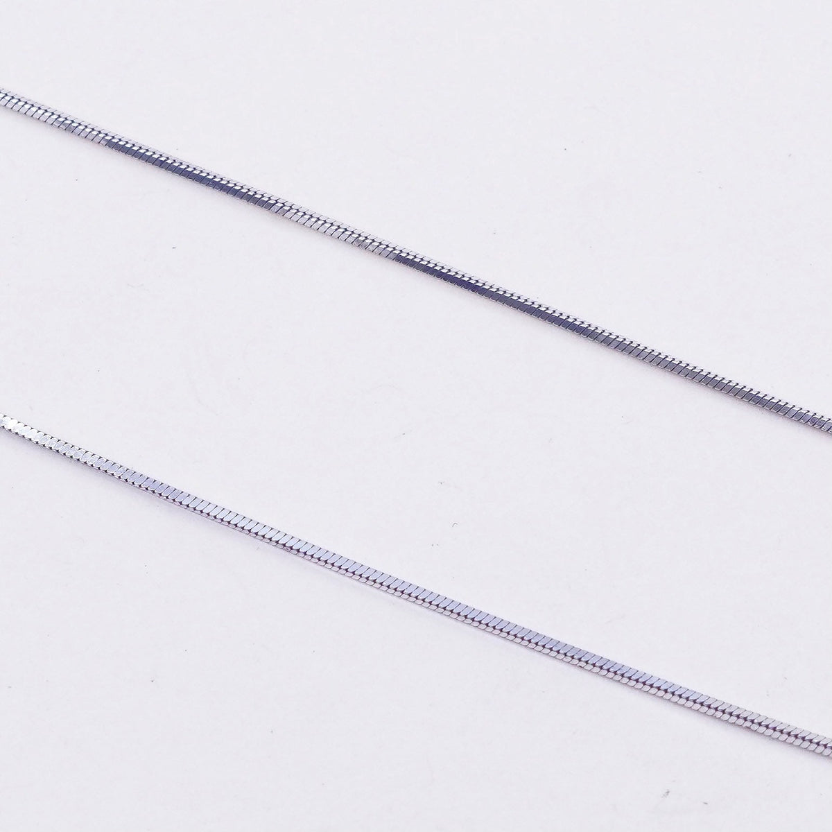 24” 1.6mm, Vintage sterling silver square snake chain, Italy 925 necklace
