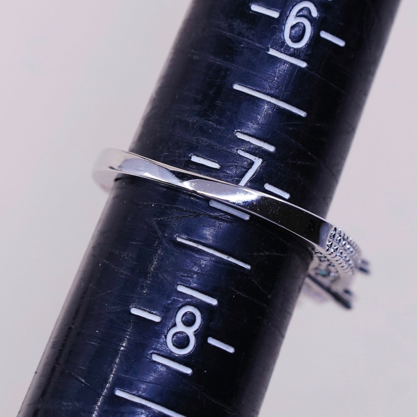 Size 7 vintage jewelry, sterling 925 silver cluster crystal engagement ring