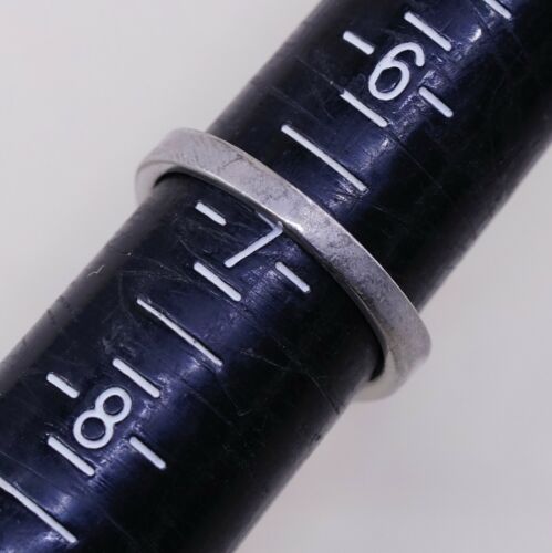 Size 6.75, Vtg ESPO Sterling 925 Silver Ring with Hematite N Pearl, Stamped Ster