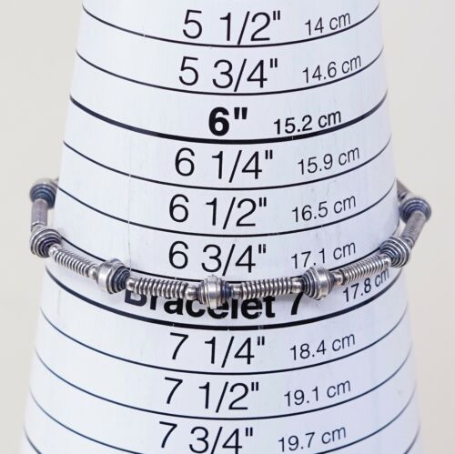 7”, 3mm, Vtg Sterling 925 Silver Handmade Ball Bead Bracelet, Stamped 925