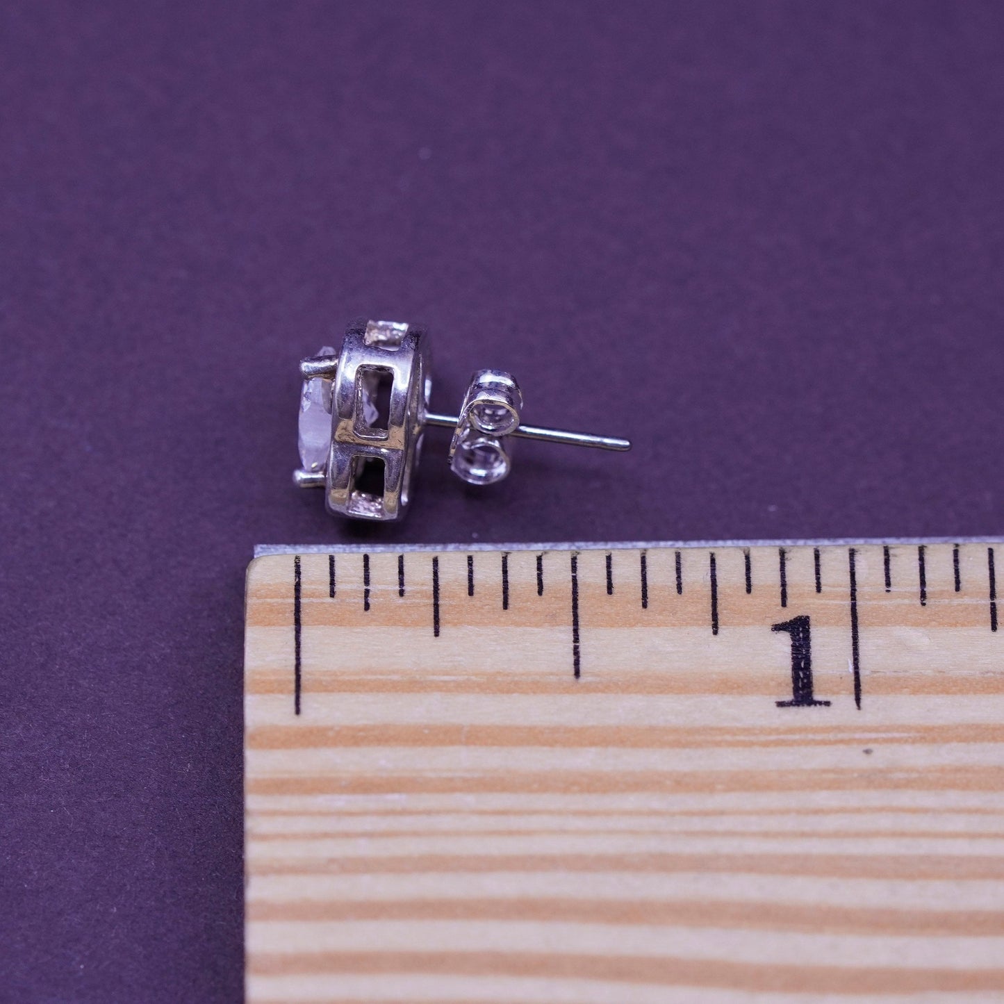 vintage Sterling 925 silver heart studs, earrings