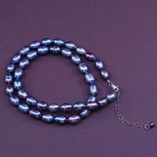 18"+2”, handmade 7-8mm pearl necklace w/ sterling 925 clasp