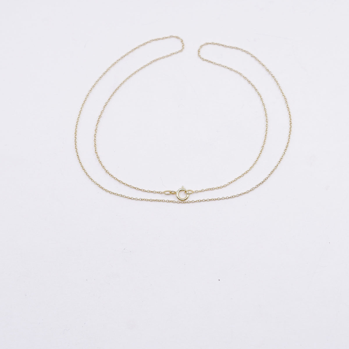 18”, 1mm, vintage vermeil gold over Sterling silver necklace, 925 circle chain