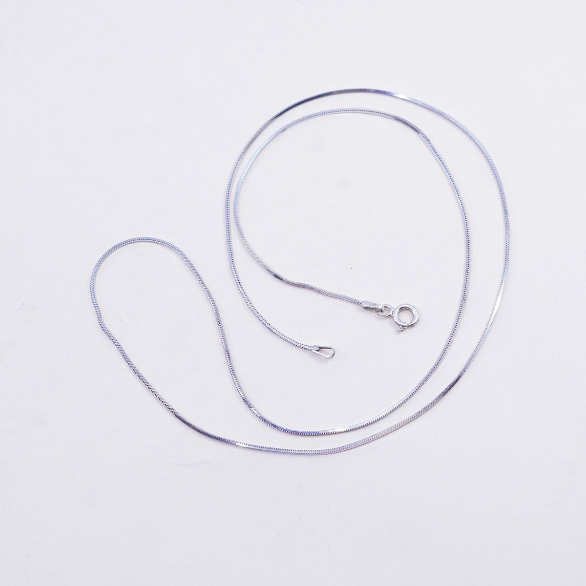 24” 1.6mm, Vintage sterling silver square snake chain, Italy 925 necklace