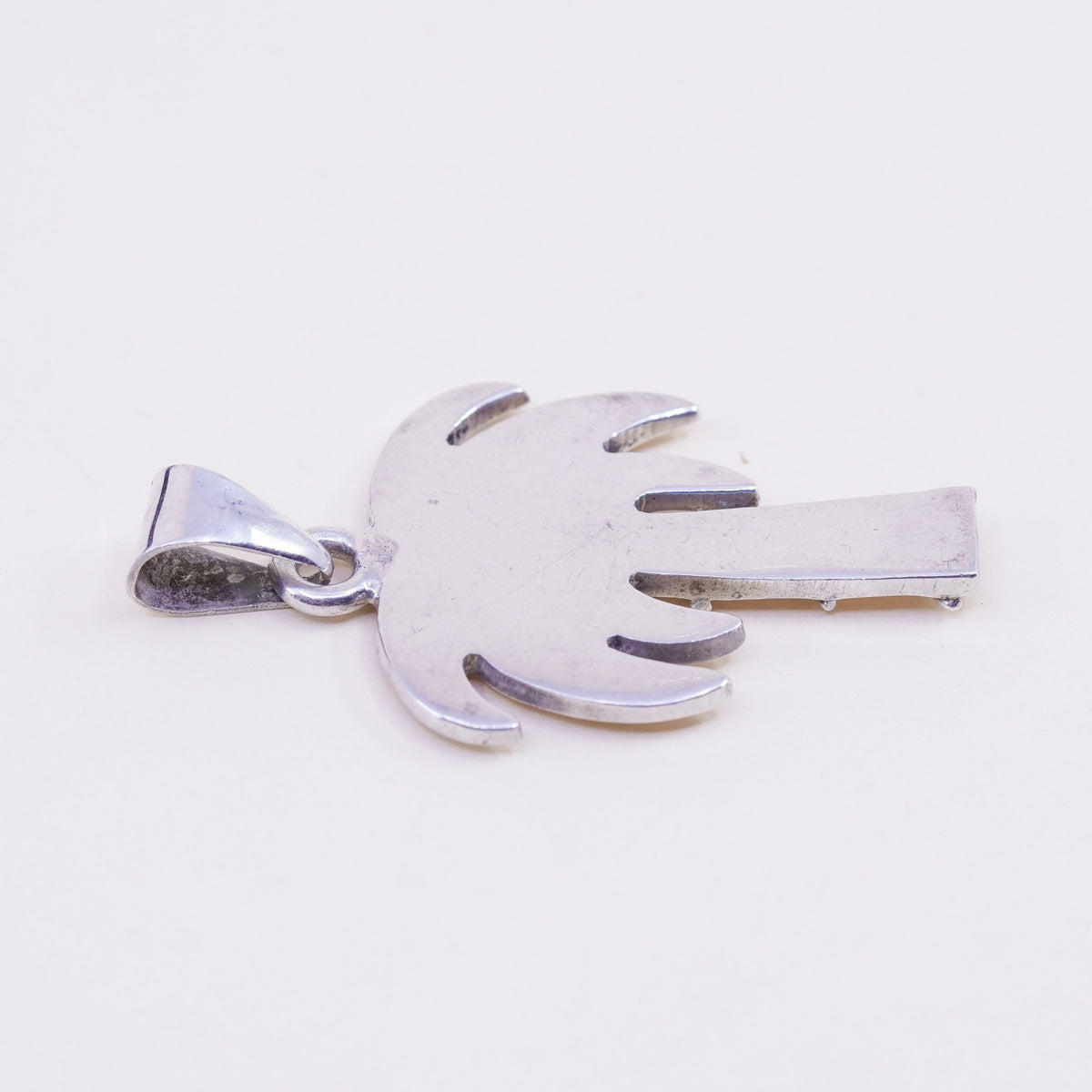 Vintage Sterling silver handmade pendant, 925 palm tree charm