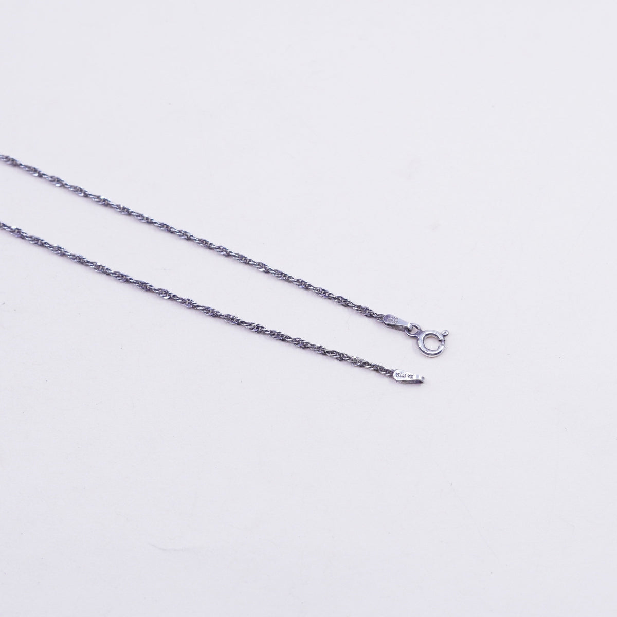 20” 1.6mm, vintage sterling silver necklace, 925 Singapore rope chain