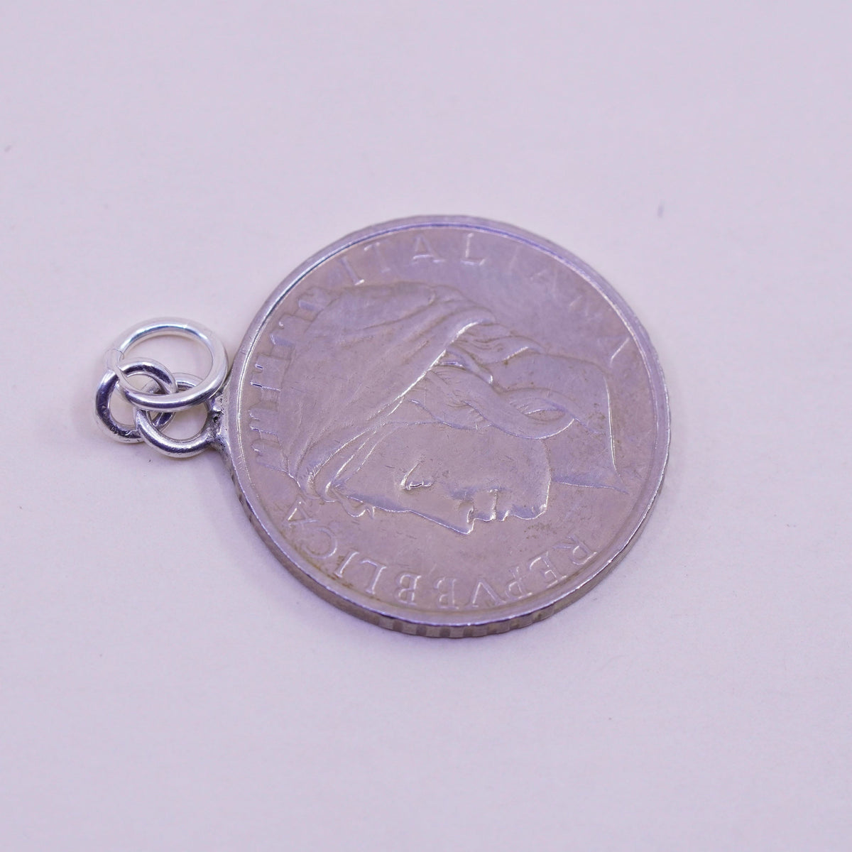 Vintage italian repvbblica coin charm pendant