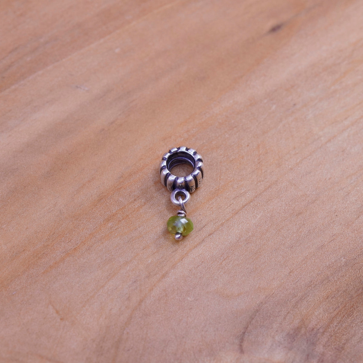Vintage ALE Sterling 925 silver handmade charm pendant with peridot